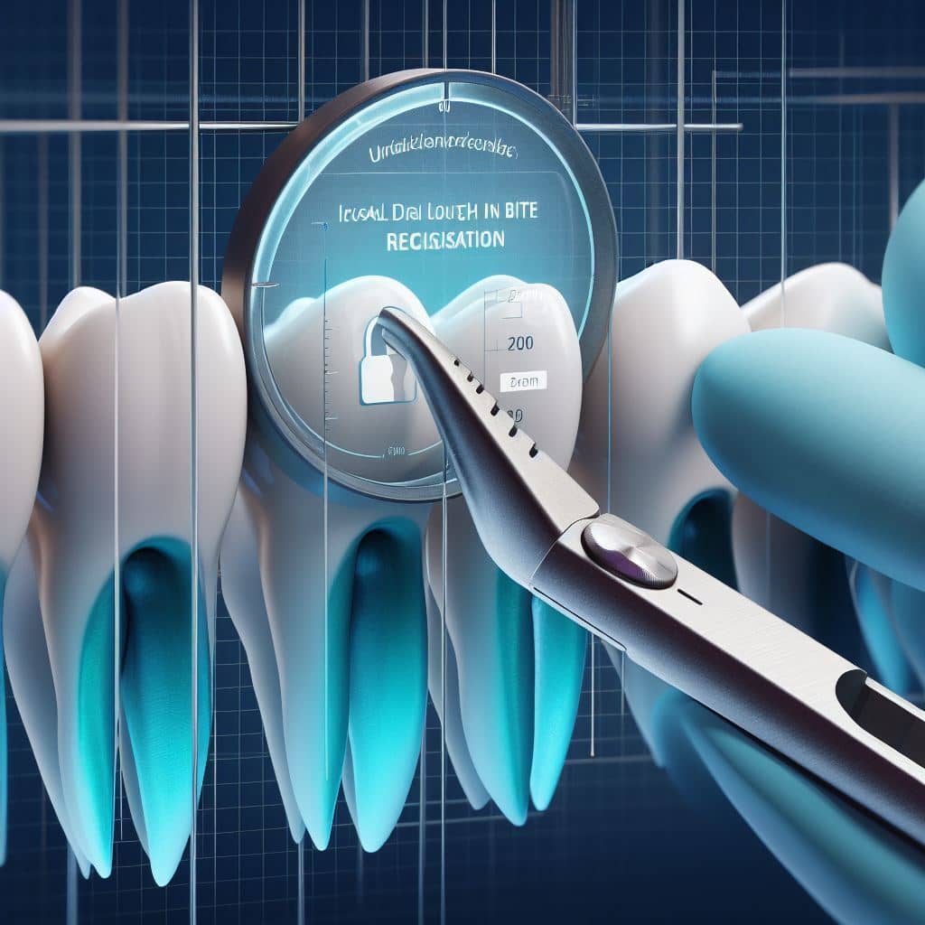 Measuring incisal length for precise bite registration in dentistry.
