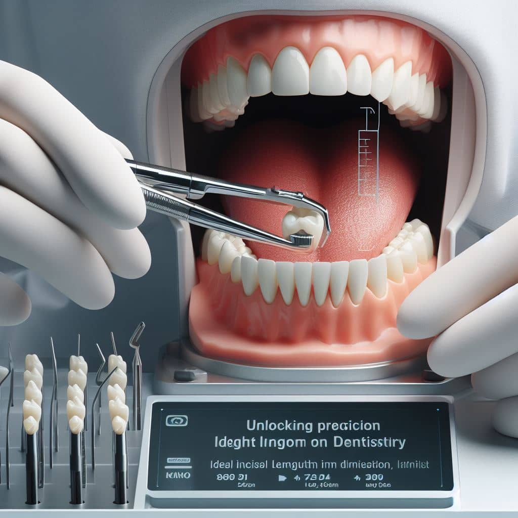 Dental technician perfecting incisal length for accurate bite registration.