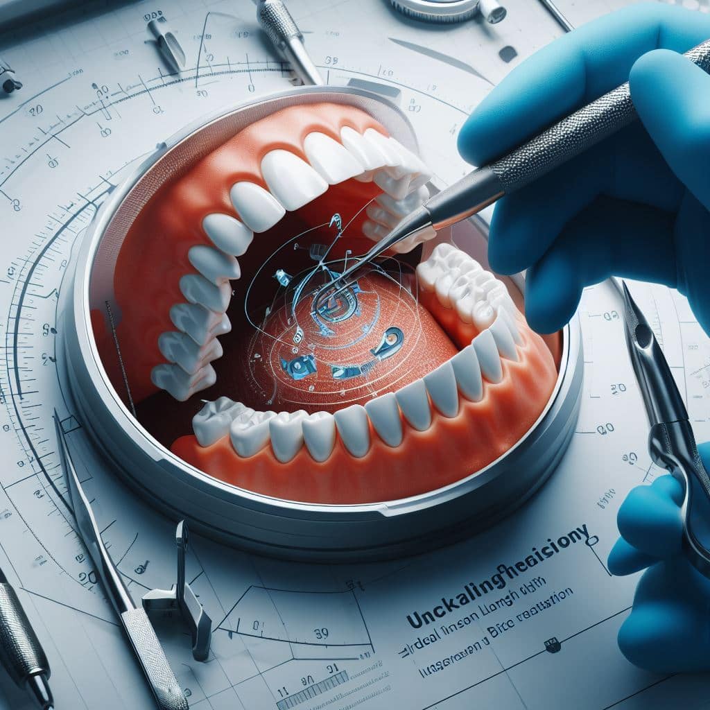 Dental professional examining incisal length in the bite registration process.