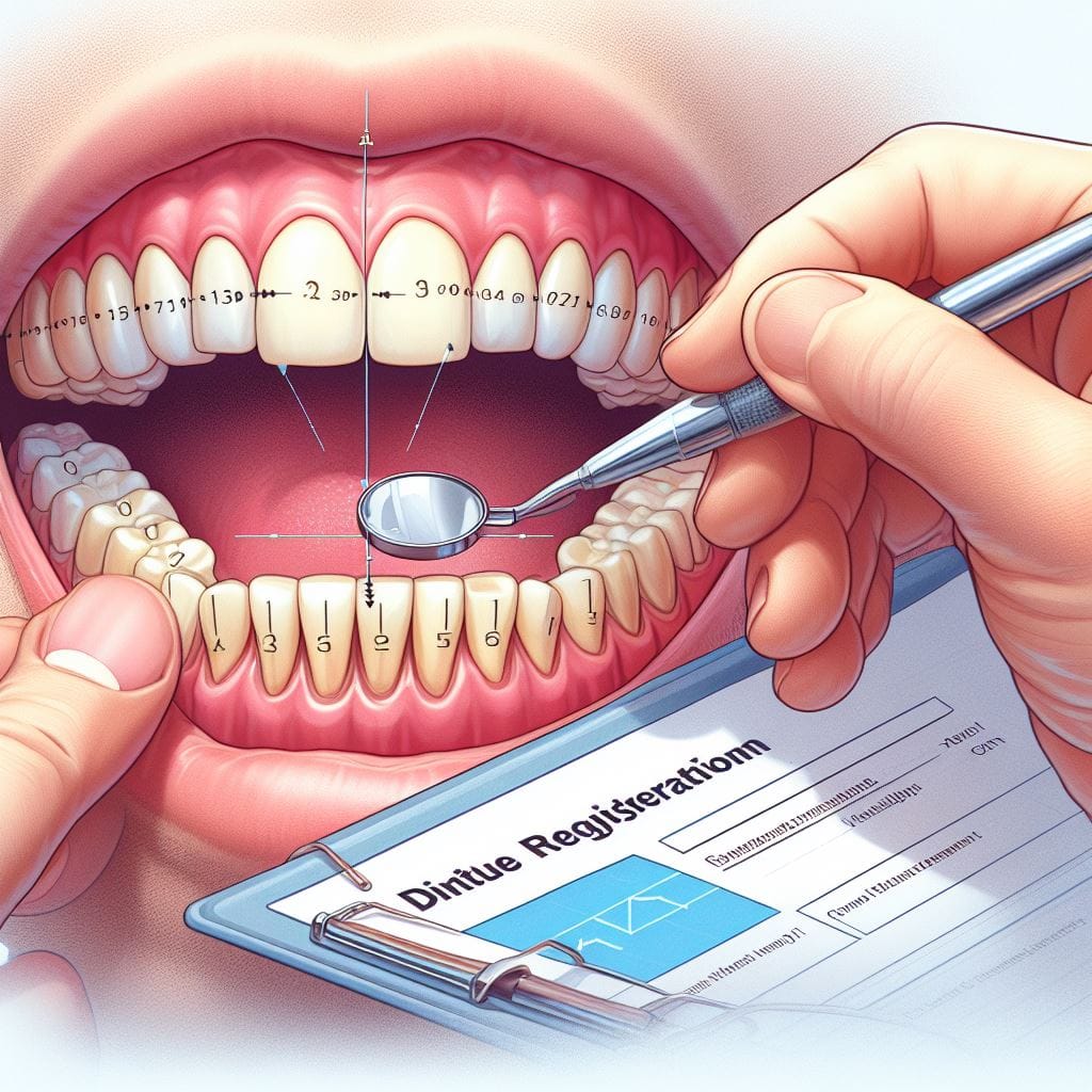 A dental professional takes a precise bite registration impression.